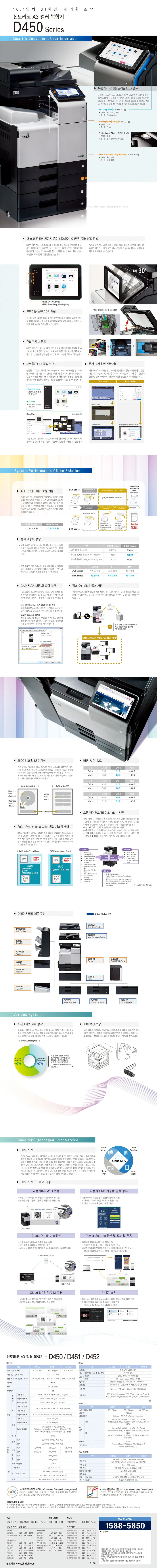 [카피렌탈] 흑백레이저대형복합기 (A3,새제품) 신도 D450/D470 상세 이미지 2