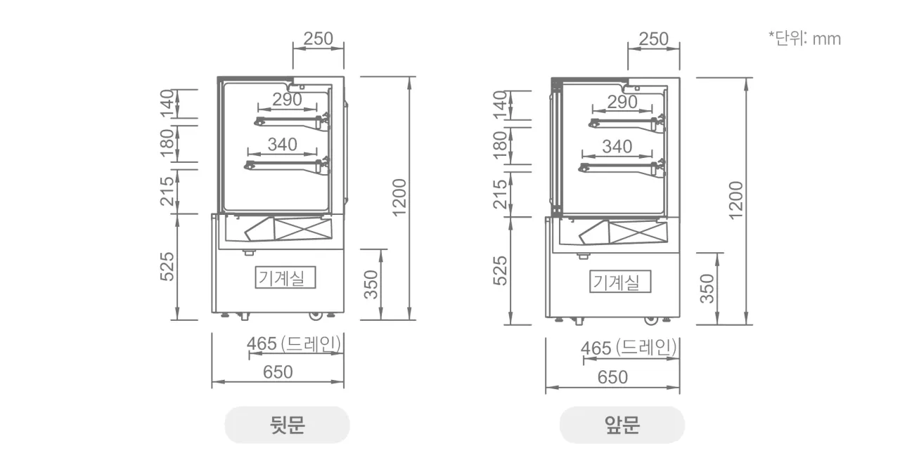 [그랜드우성] 간냉식 제과쇼케이스 1500 사각 뒷문형 3단 (화이트) GWBKRG15CF (W) 상세 이미지 3