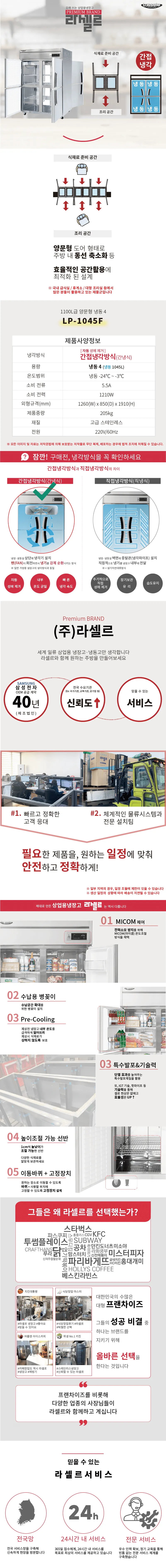 [라셀르] 간냉식 양문형 냉동고 1045L (36) LP-1045F 상세 이미지 1