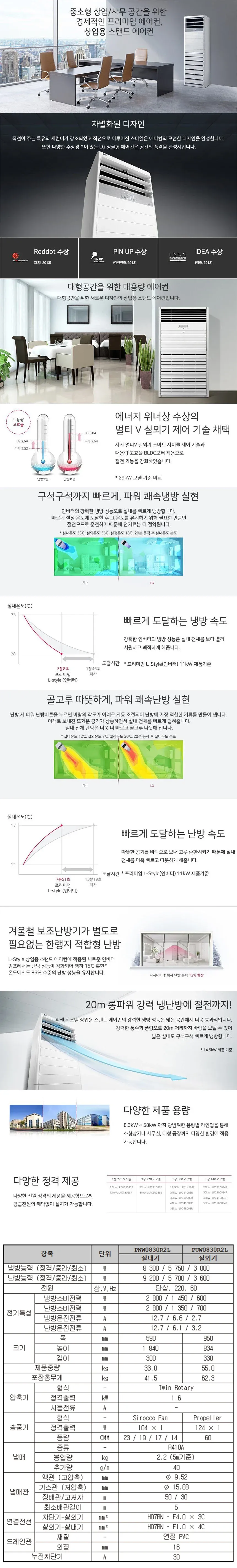 LG_냉난방기_23평형 스탠드_PW0830R2L 상세 이미지 1