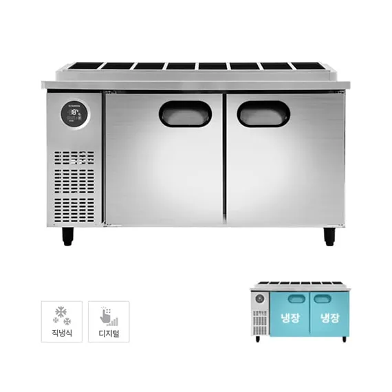 [스타리온] 직냉식 1/3밧드 김밥토핑 냉장고 381L (올스텐) SR-G15ESEVG