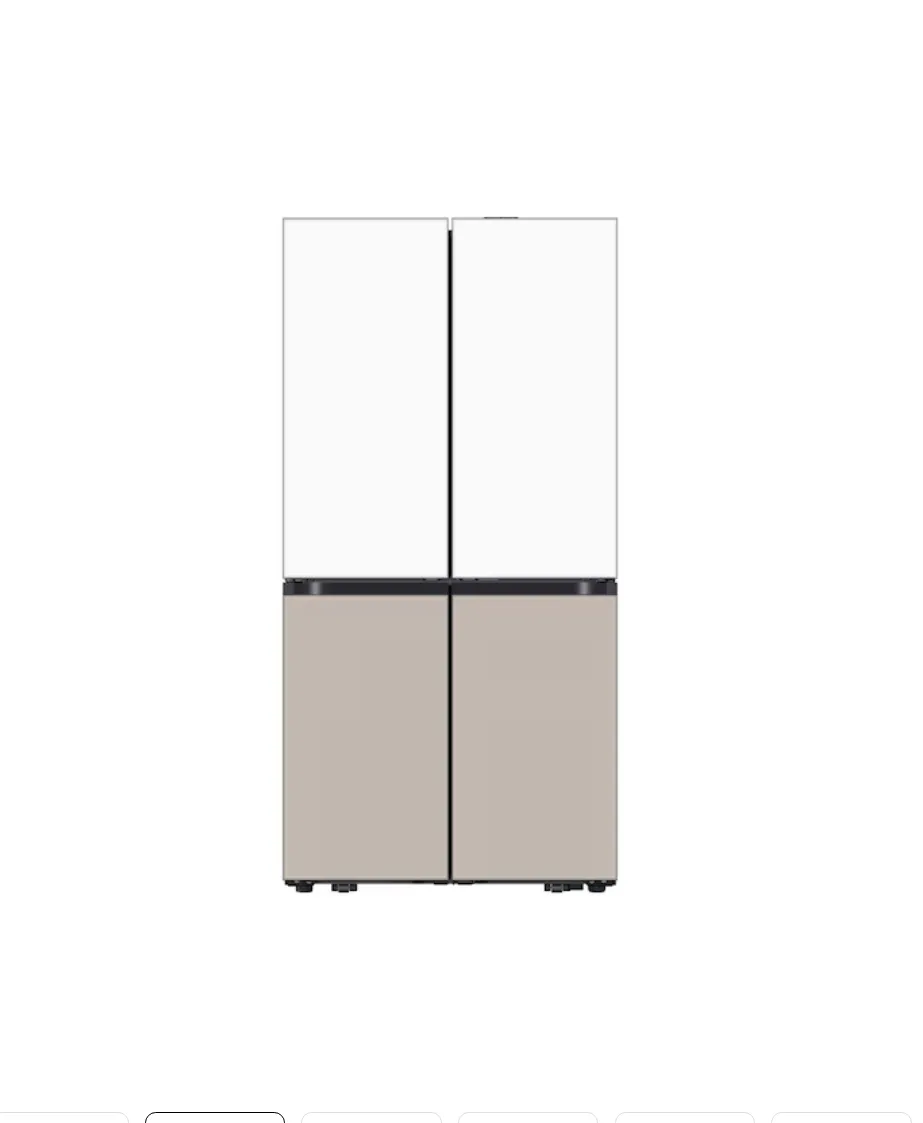 [삼성] 비스포크 AI 하이브리드 냉장고 4도어 새틴 화이트+새틴 베이지 894L RM80F91M1XJ [페이]