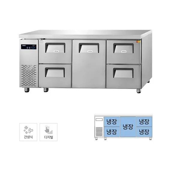 [그랜드우성] 간냉식 카페형 서랍 냉장고 433L (36) GWFM-180DT-4S