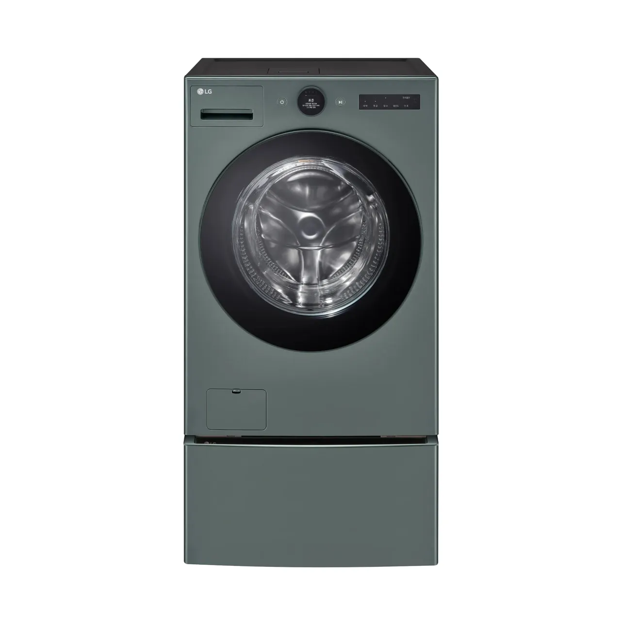 [LG] 트롬 오브제컬렉션 워시콤보 세탁기 25kg+건조기 15kg+키높이 수납함 네이처 그린 (FH25GAGF)