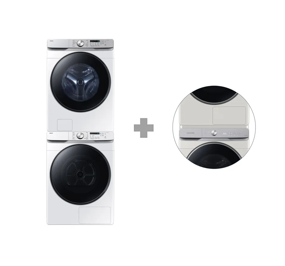 [삼성] 삼성 AI 세탁기(25kg)+건조기(21kg) + 상단 설치 키트 1등급 화이트 WF25DG8250BW2T