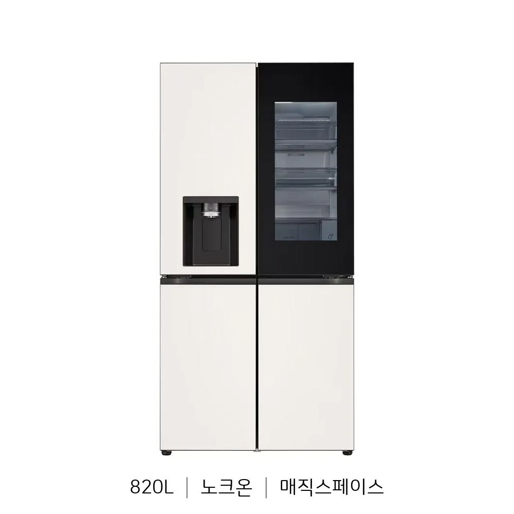 [LG] 디오스 AI 오브제컬렉션 STEM 얼음정수 냉장고 노크온/매직스페이스 J826GBB442